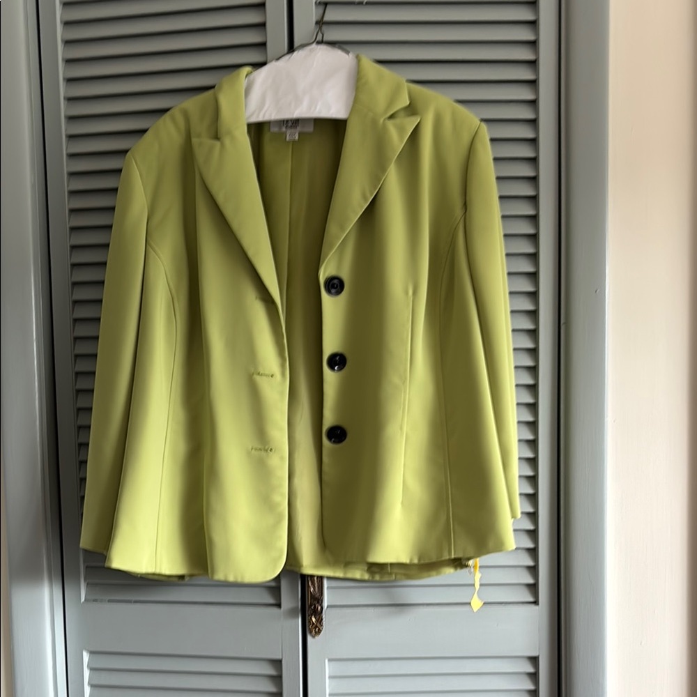 Le Suit Green Blazer Structured Professional Jacket